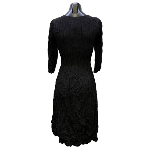 Alquema Black Crinkle Textured Dress Size 0/S
