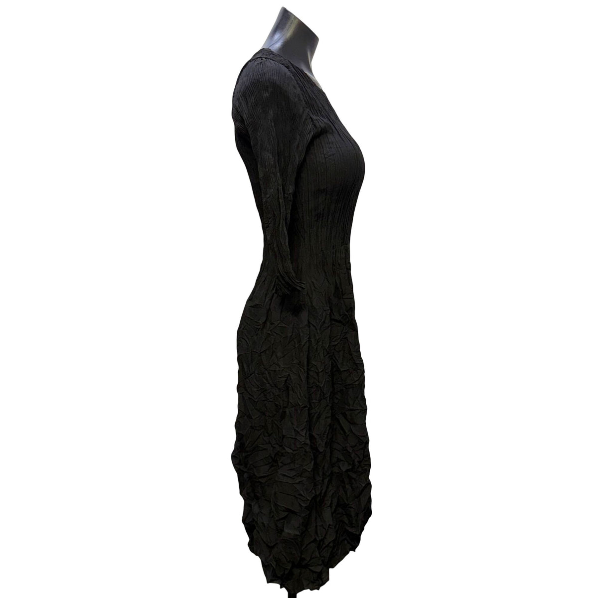 Alquema Black Crinkle Textured Dress Size 0/S