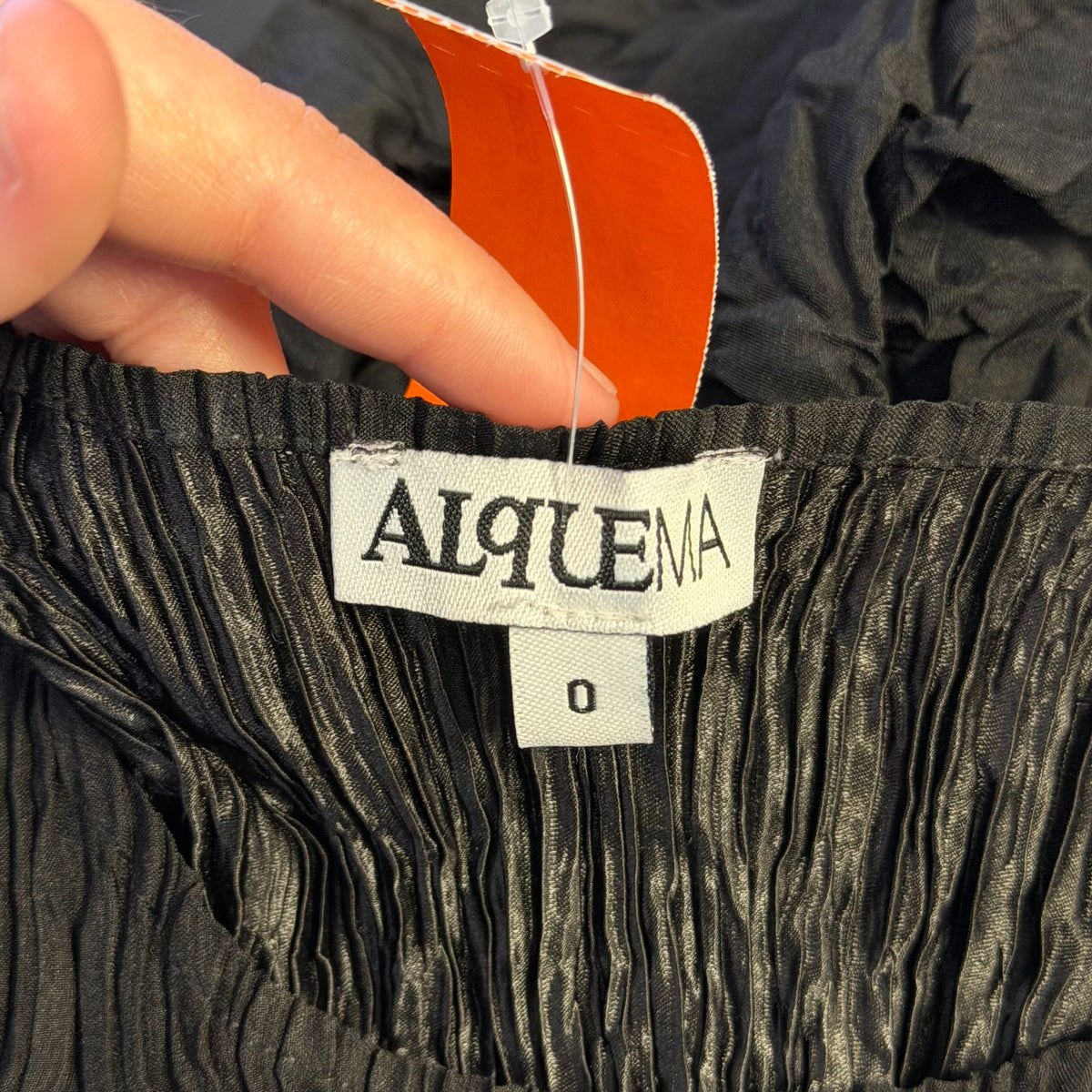 Alquema Black Crinkle Textured Dress Size 0/S