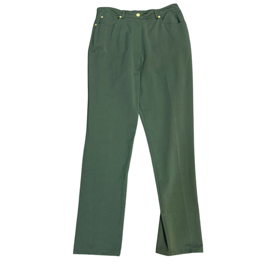St John Sport Green Straight-Leg Stretch Pants 10