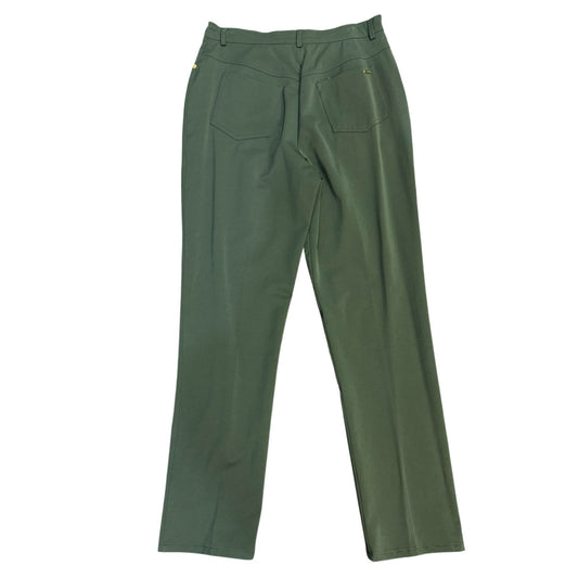 St John Sport Green Straight-Leg Stretch Pants 10