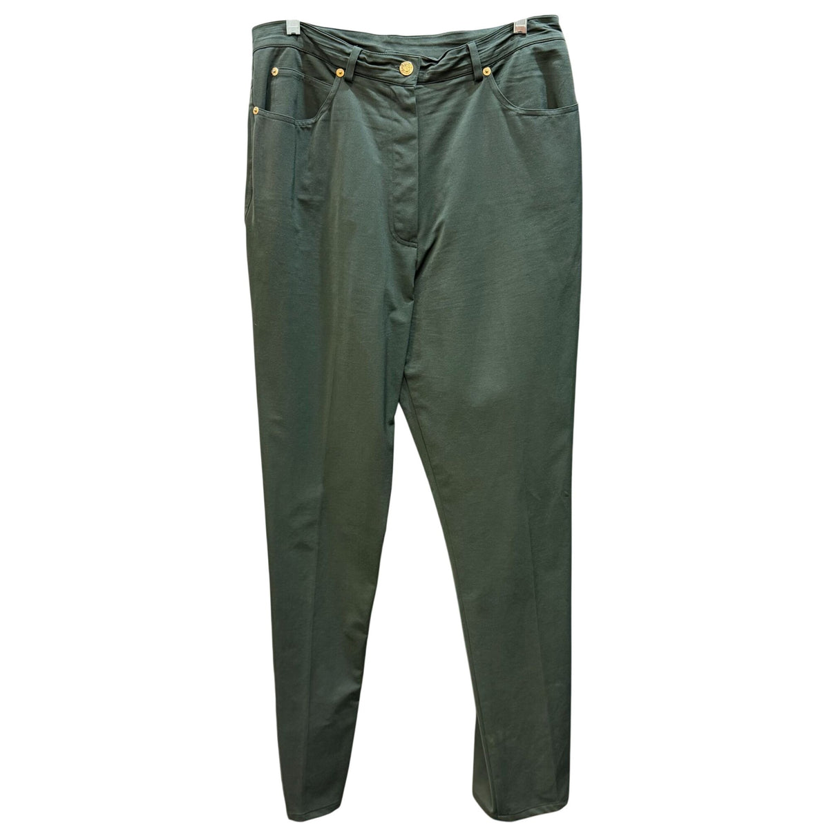 St John Sport Green Straight-Leg Stretch Pants 10