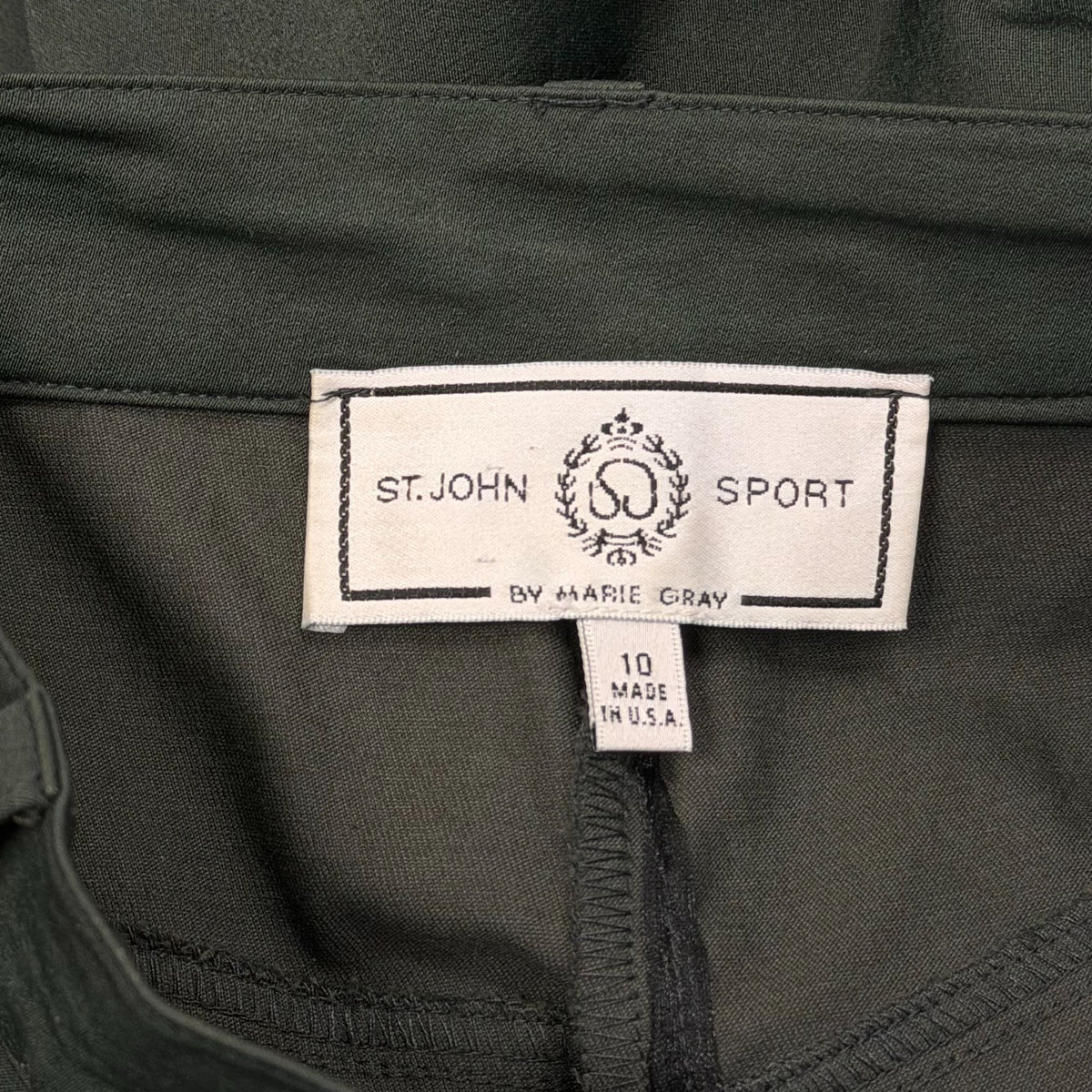 St John Sport Green Straight-Leg Stretch Pants 10