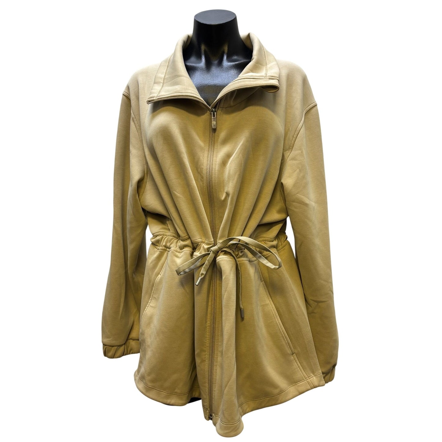 Lululemon Tan Full-Zip Jacket With Adjustable Waist Size 12