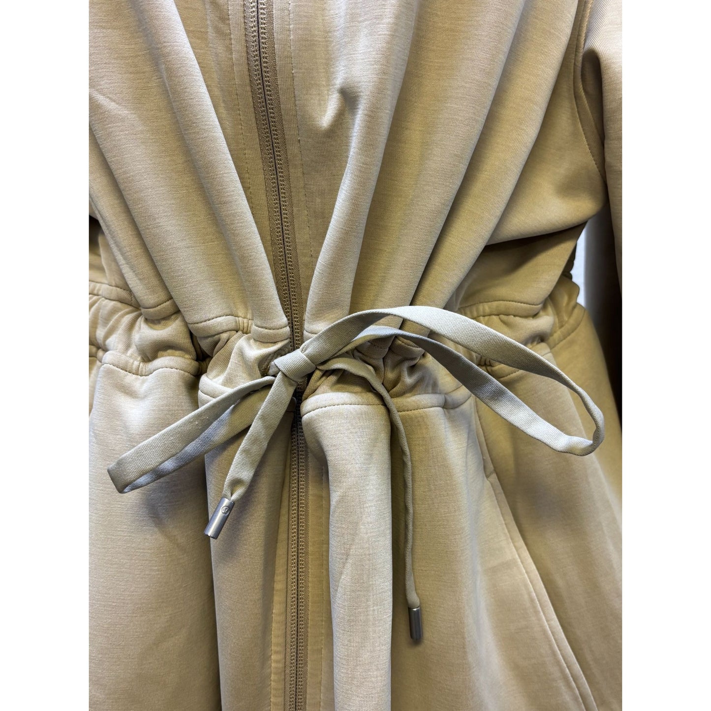 Lululemon Tan Full-Zip Jacket With Adjustable Waist Size 12