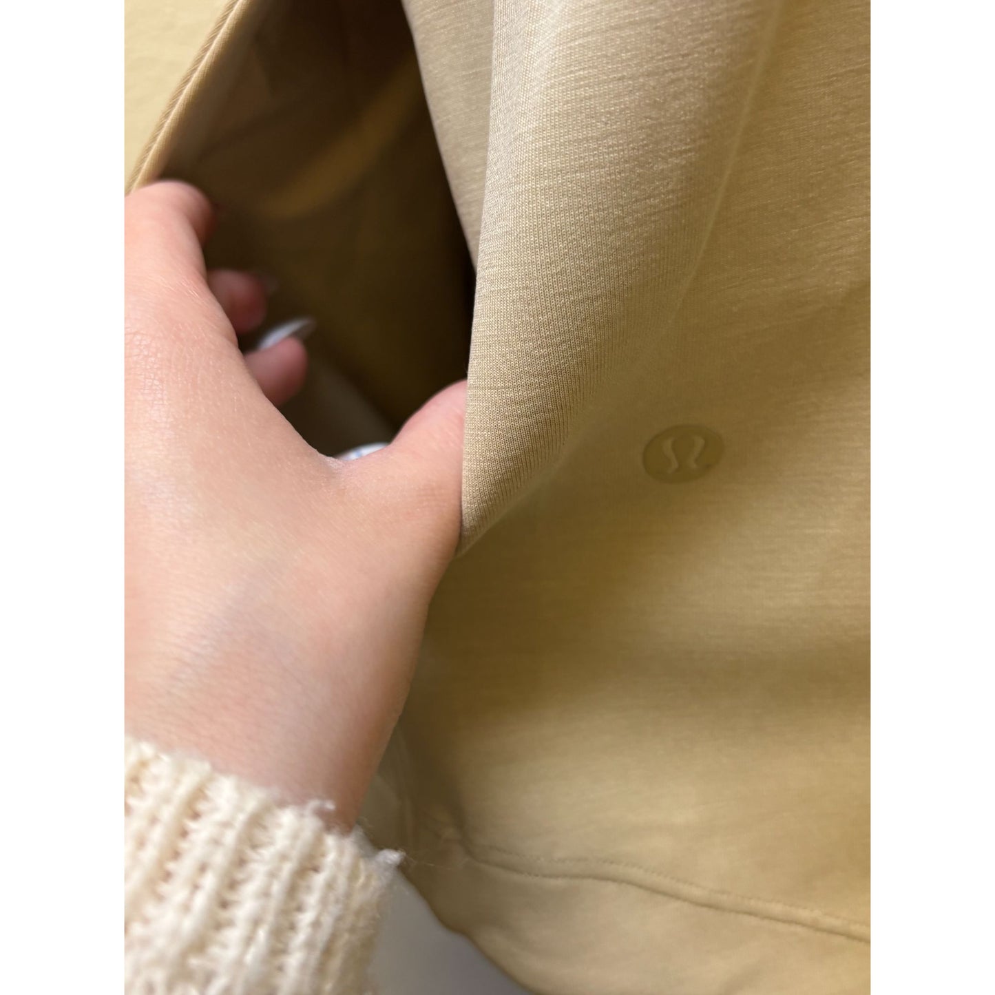 Lululemon Tan Full-Zip Jacket With Adjustable Waist Size 12