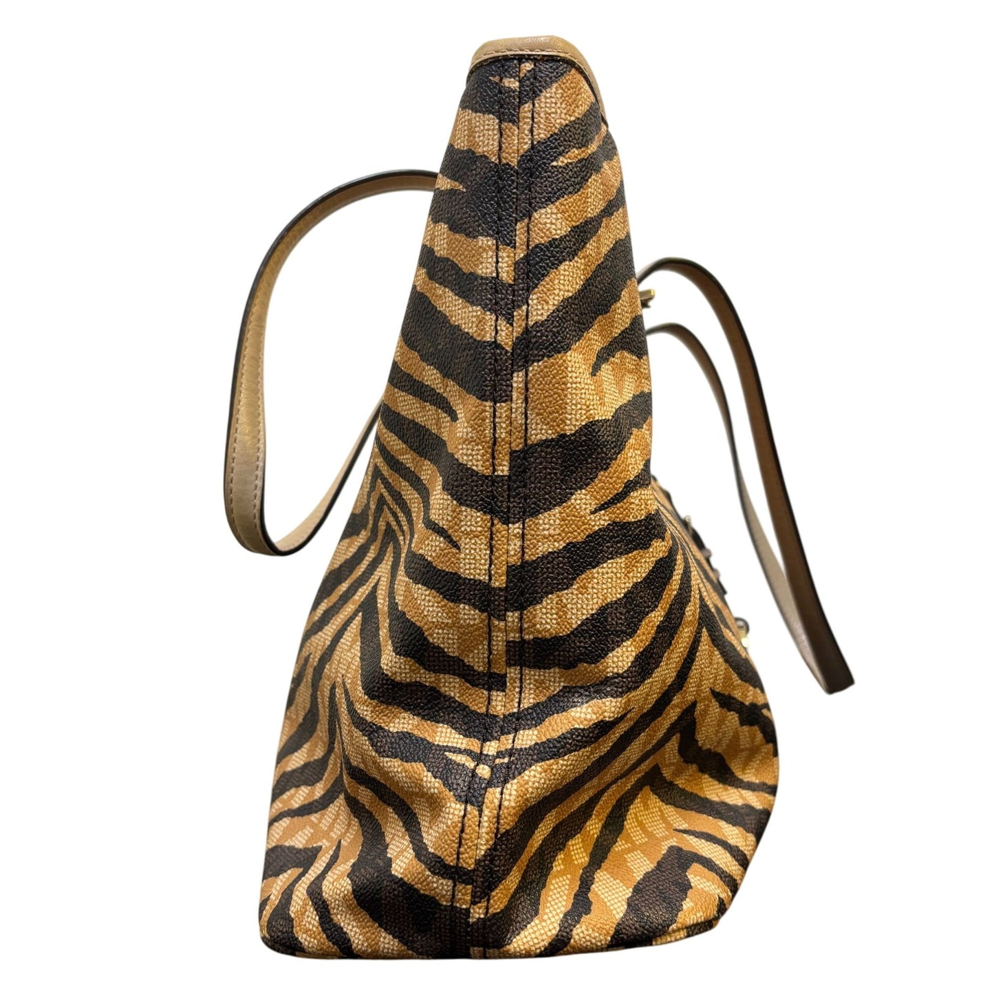 Michael Kors Zebra Print Tote Bag With Logo Charm