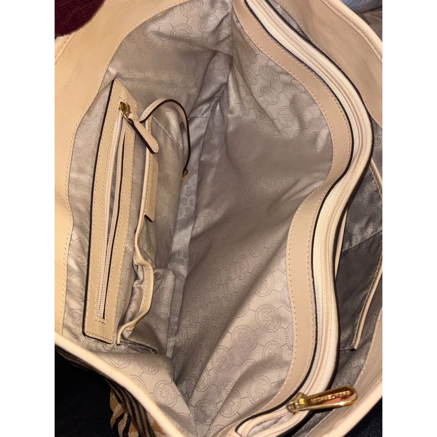 Michael Kors Zebra Print Tote Bag With Logo Charm