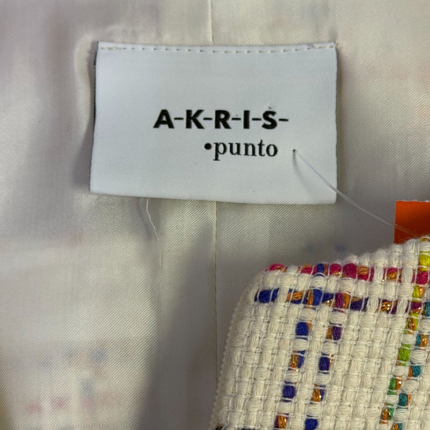Akris Punto Tweed Dress Ivory Multi Size 10