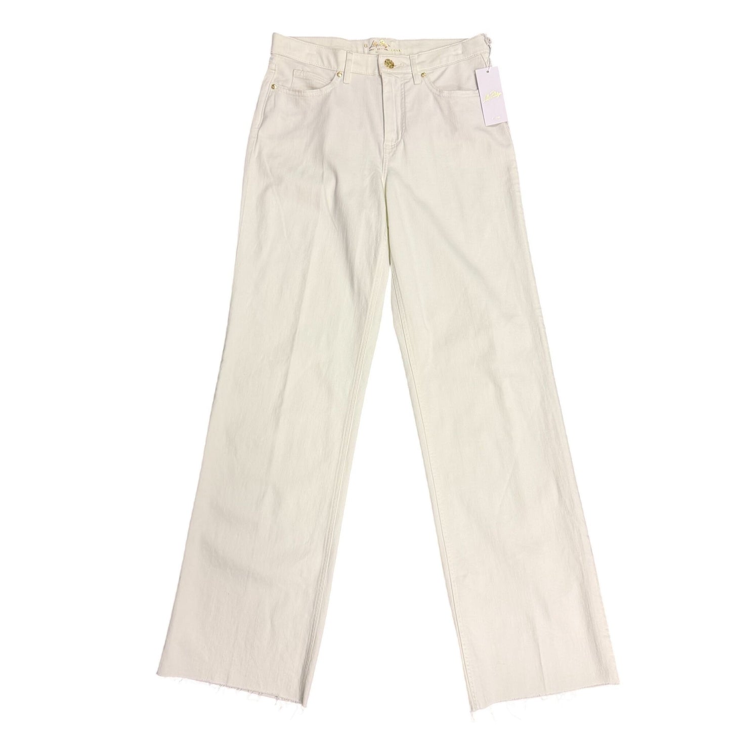 NWT Lilly Pulitzer Ansilton High Rise Straight White Pants Size 6