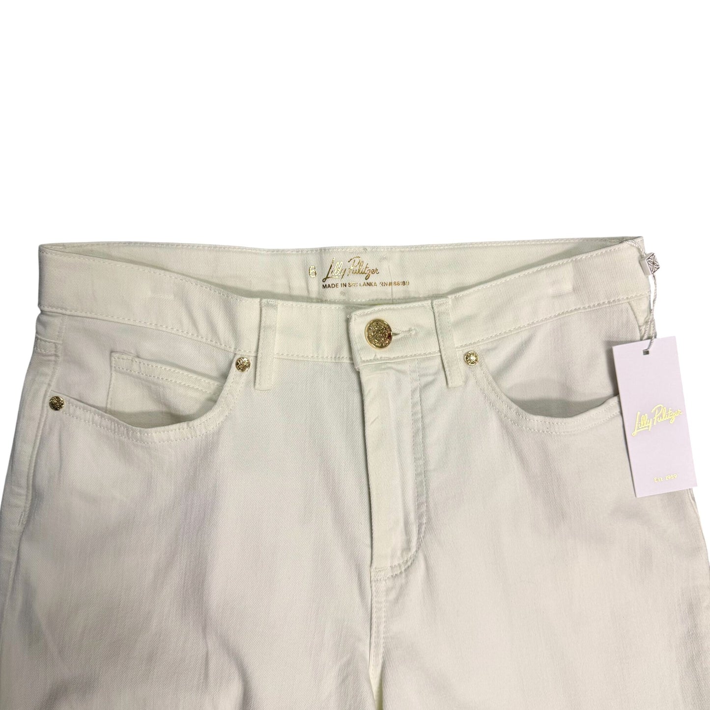NWT Lilly Pulitzer Ansilton High Rise Straight White Pants Size 6