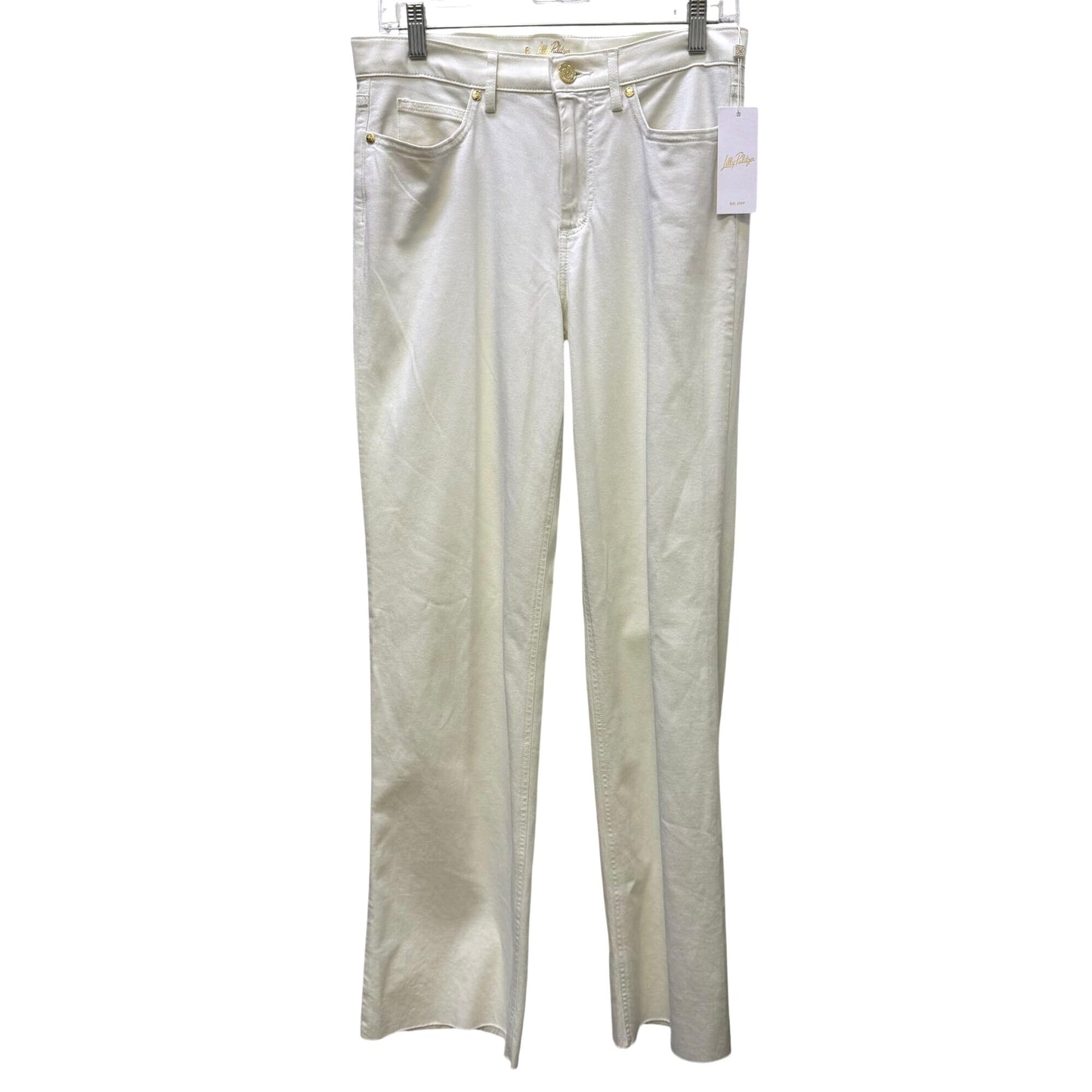 NWT Lilly Pulitzer Ansilton High Rise Straight White Pants Size 6
