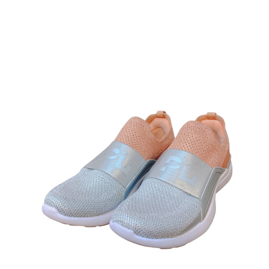 APL Athletic Propulsion Labs TechLoom Bliss Sneakers 6.5 Peach Bronze & Silver Slip-On Athletic Shoes