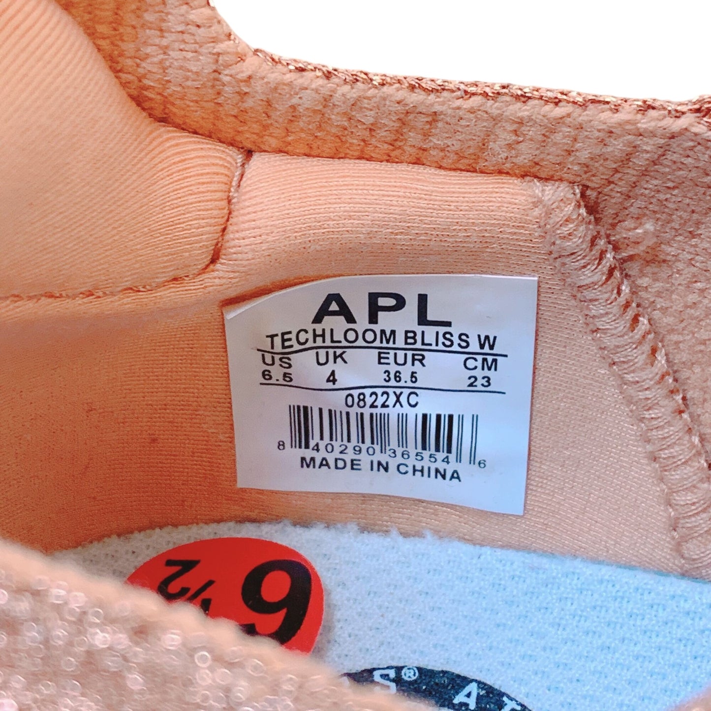 APL Athletic Propulsion Labs TechLoom Bliss Sneakers 6.5 Peach Bronze & Silver Slip-On Athletic Shoes