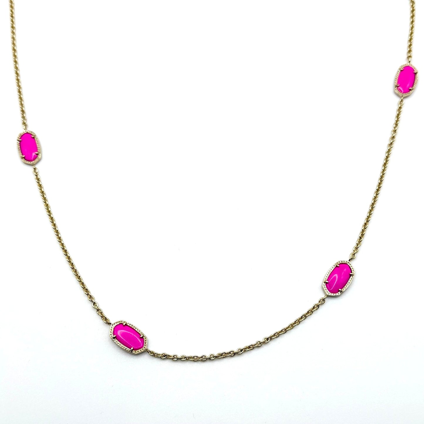 Kendra Scott Kelsie Station Necklace Gold-Tone & Pink