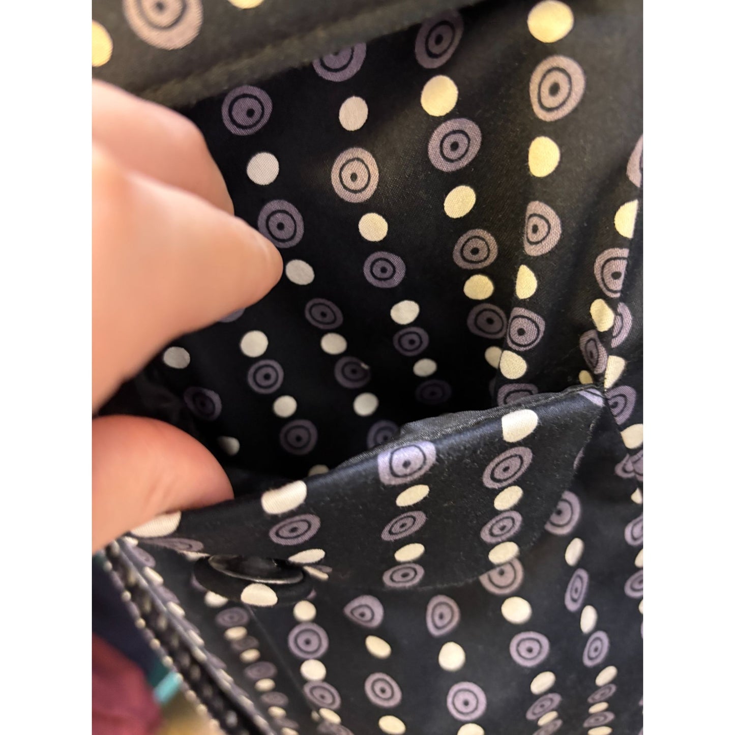 Lapis Print Navy Trench Coat With Belt & Button Detailing M