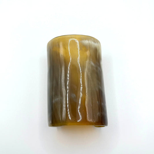 Buffalo Horn Cuff Bracelet In Natural Brown Finish