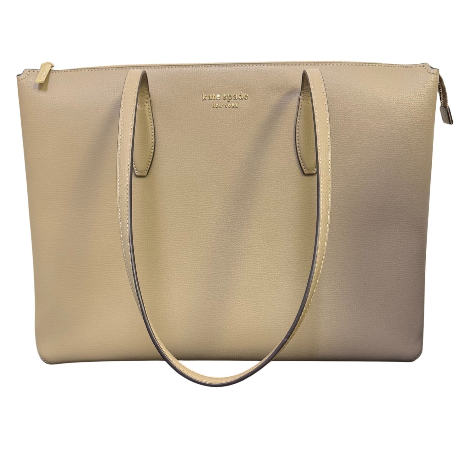 Kate Spade Tan All Day Large Zip Top Tote Bag With Sleek Design