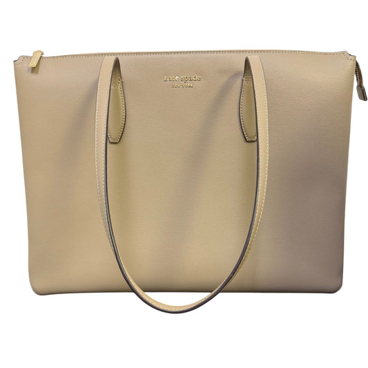 Kate Spade Tan All Day Large Zip Top Tote Bag With Sleek Design
