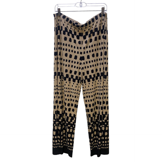 NWT Joseph Ribkoff Tan & Black Wide Leg Pants, Size 14