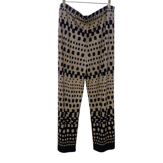NWT Joseph Ribkoff Tan & Black Wide Leg Pants, Size 14