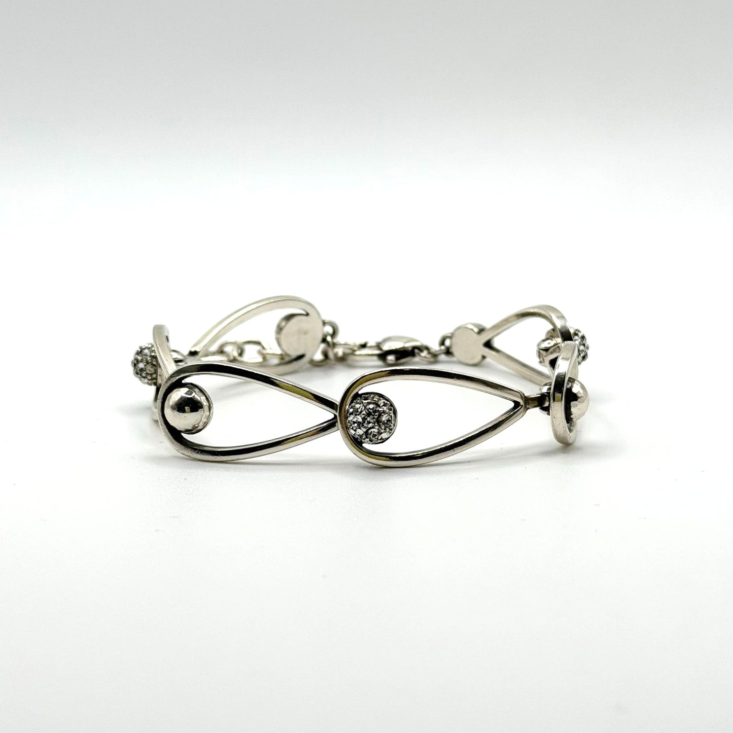 Brighton CHARA Ellipse Silver-Tone Crystal Link Bracelet