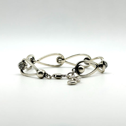 Brighton CHARA Ellipse Silver-Tone Crystal Link Bracelet