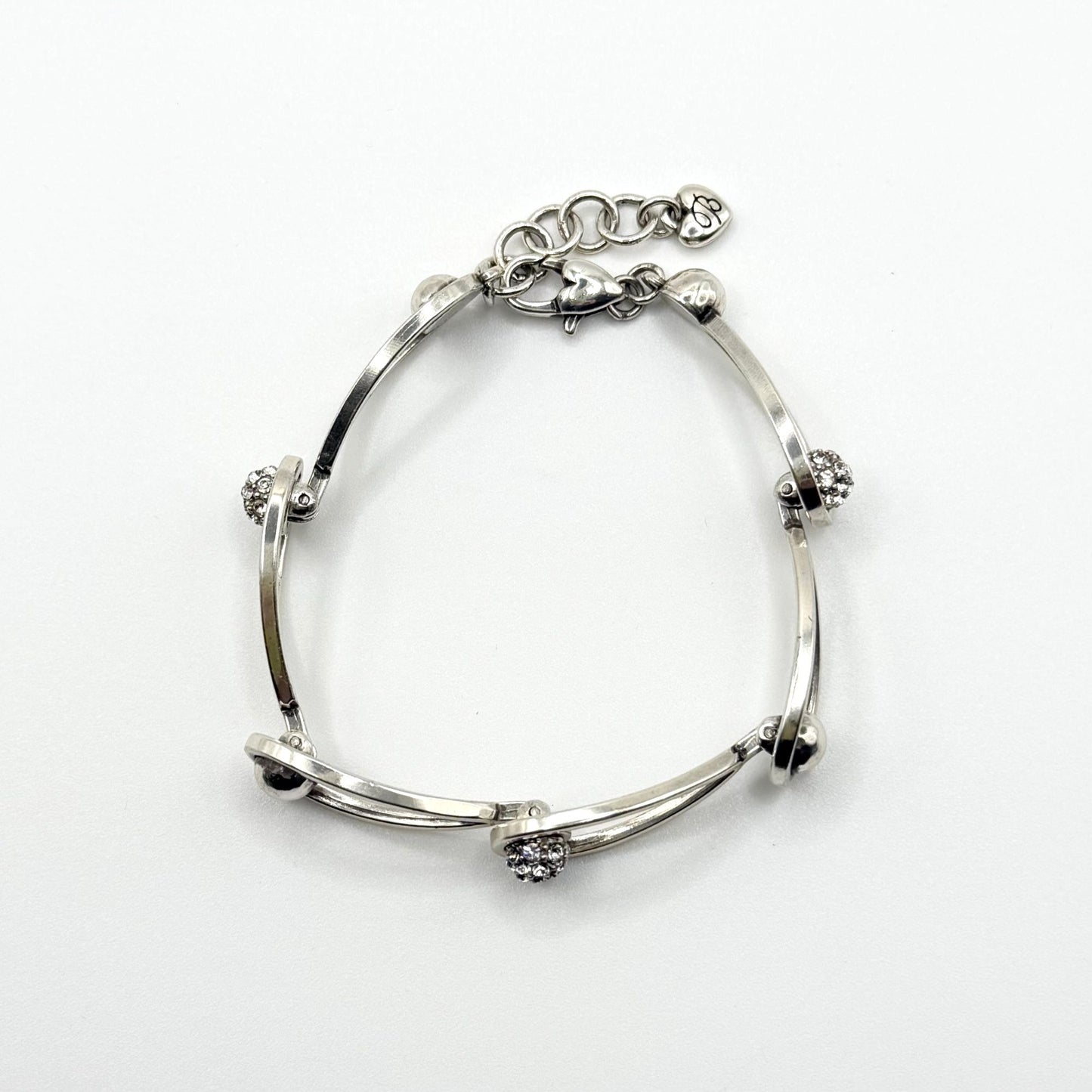 Brighton CHARA Ellipse Silver-Tone Crystal Link Bracelet