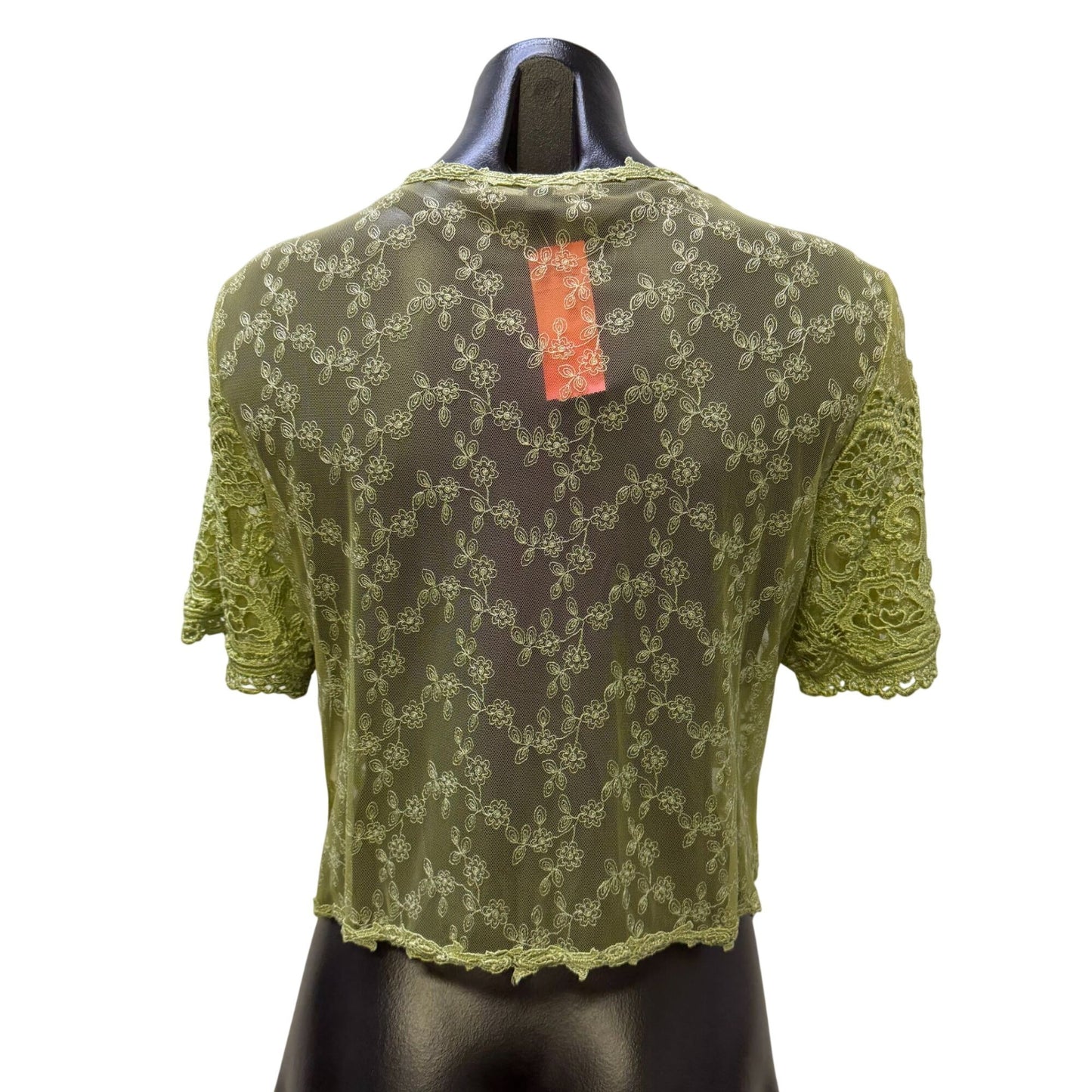 NWT Karen Kane English Garden Lace Coverlet Bolero Jacket Green M