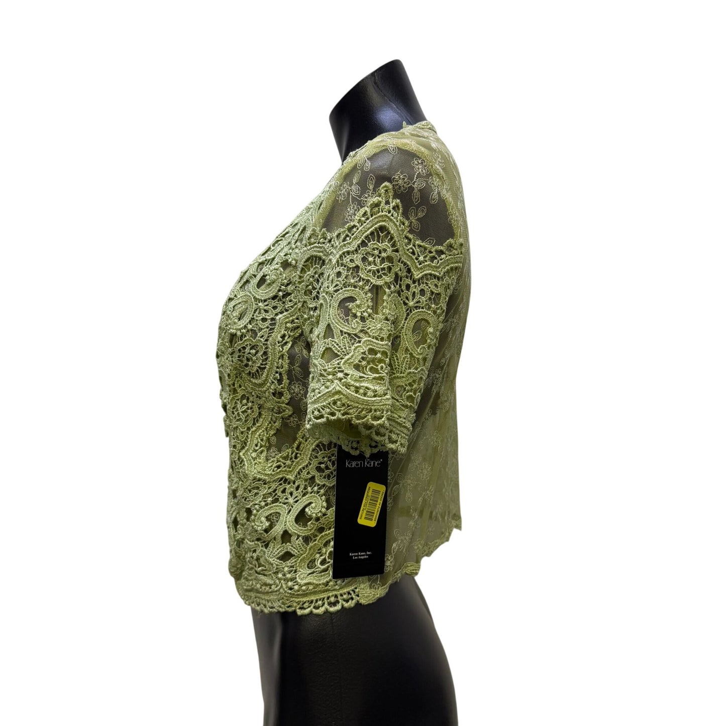 NWT Karen Kane English Garden Lace Coverlet Bolero Jacket Green M