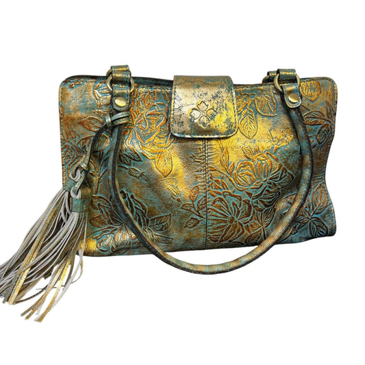 Patricia Nash Floral Shoulder Bag Turquoise Bronze