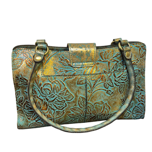 Patricia Nash Floral Shoulder Bag Turquoise Bronze