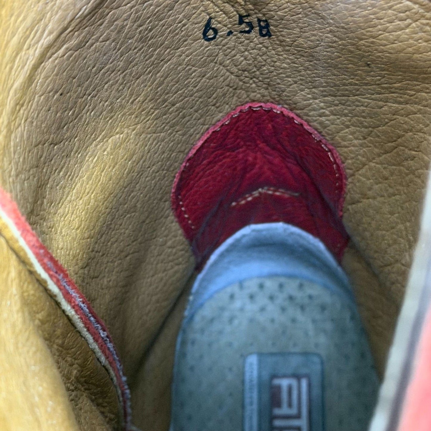 Ariat Western Cowboy Boots Red & Brown Leather Embroidered Square Toe Size 6.5