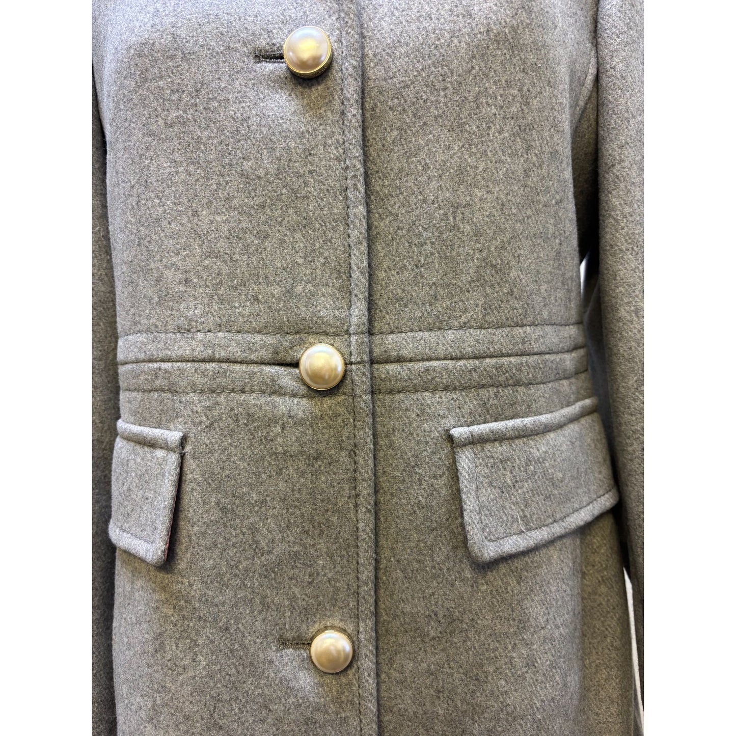 Kate Spade Grey Coat With Faux Fur Collar Size S
