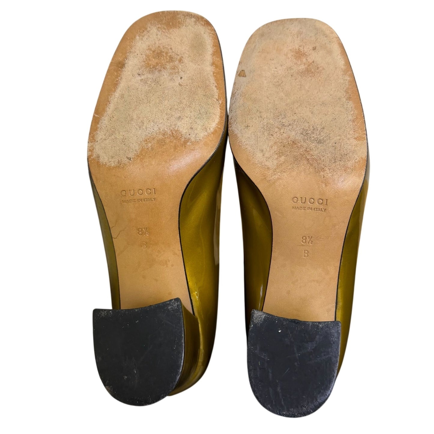 Gucci Green Patent Leather Low Heel Pumps 8.5