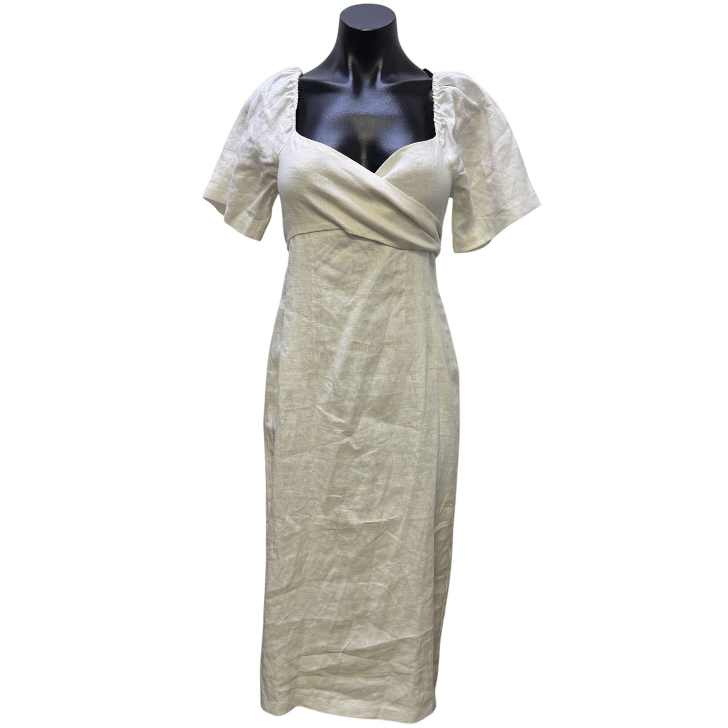 Banana Republic White Linen Midi Dress Size 2