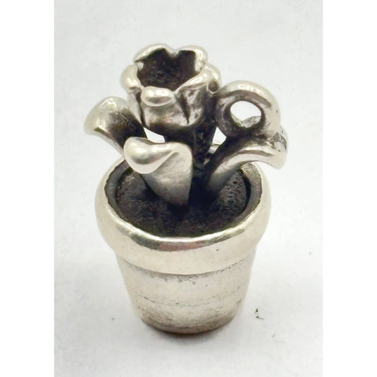 James Avery Retired 925 Sterling Silver Potted Flower Charm
