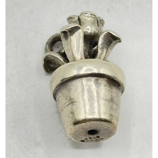 James Avery Retired 925 Sterling Silver Potted Flower Charm