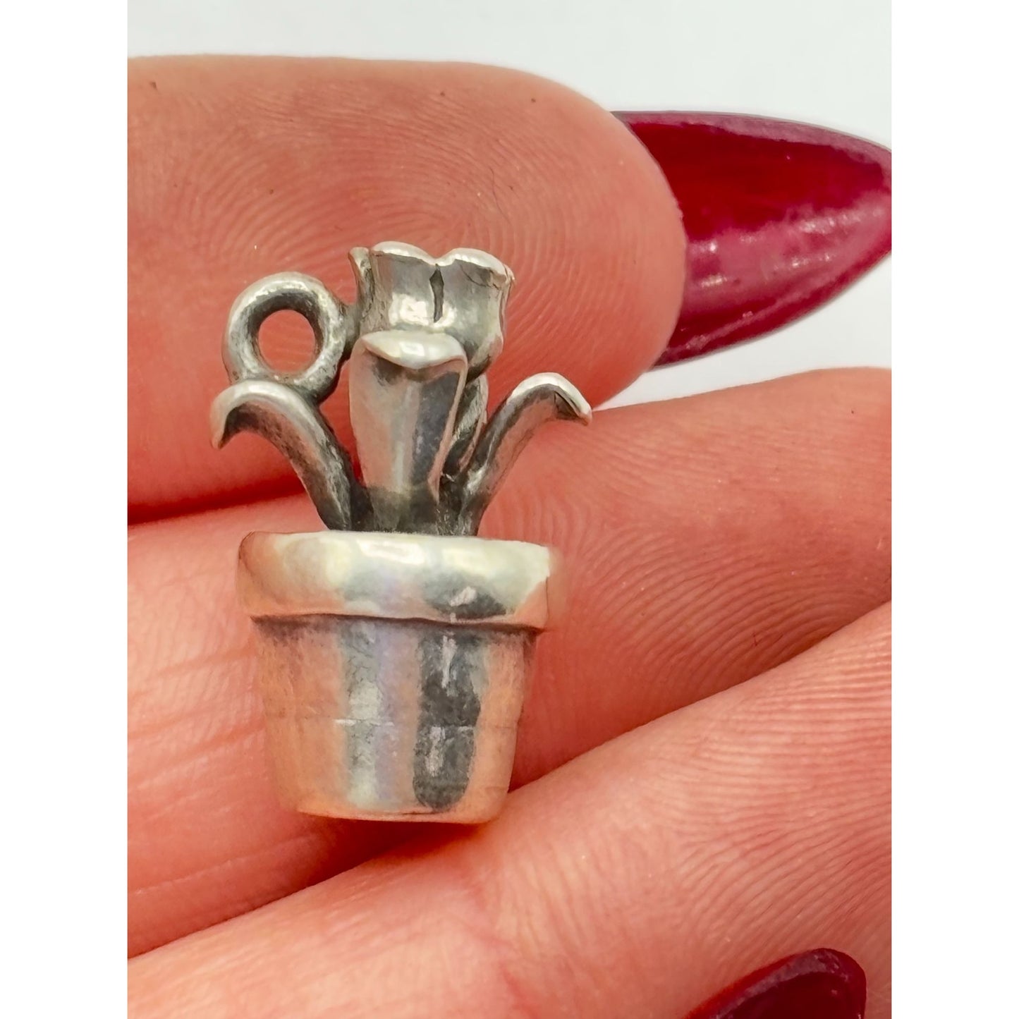 James Avery Retired 925 Sterling Silver Potted Flower Charm
