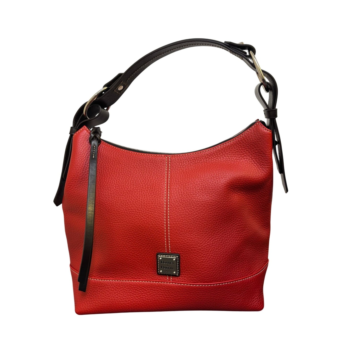 Dooney & Bourke Red Pebble Leather Hobo Shoulder Bag
