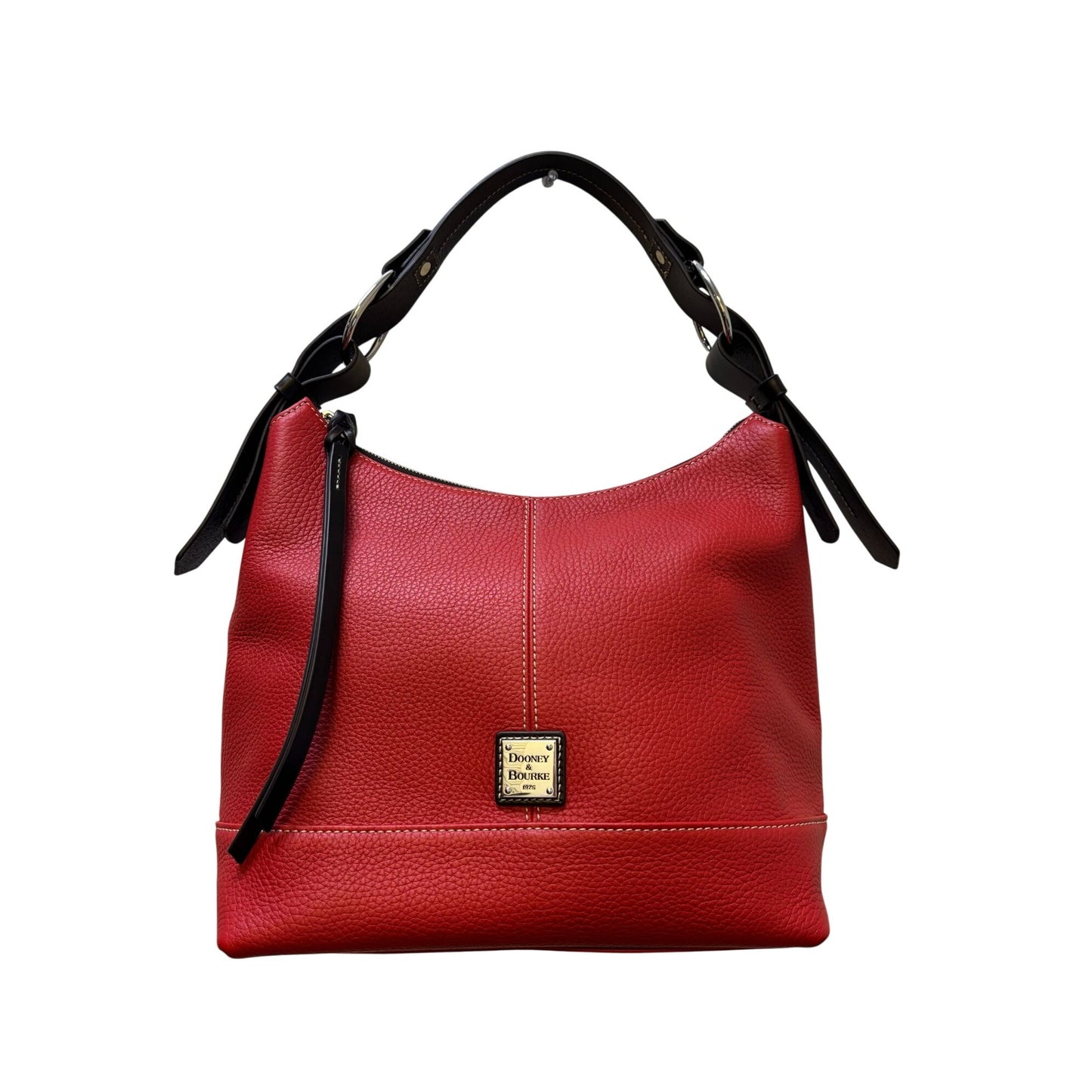 Dooney & Bourke Red Pebble Leather Hobo Shoulder Bag