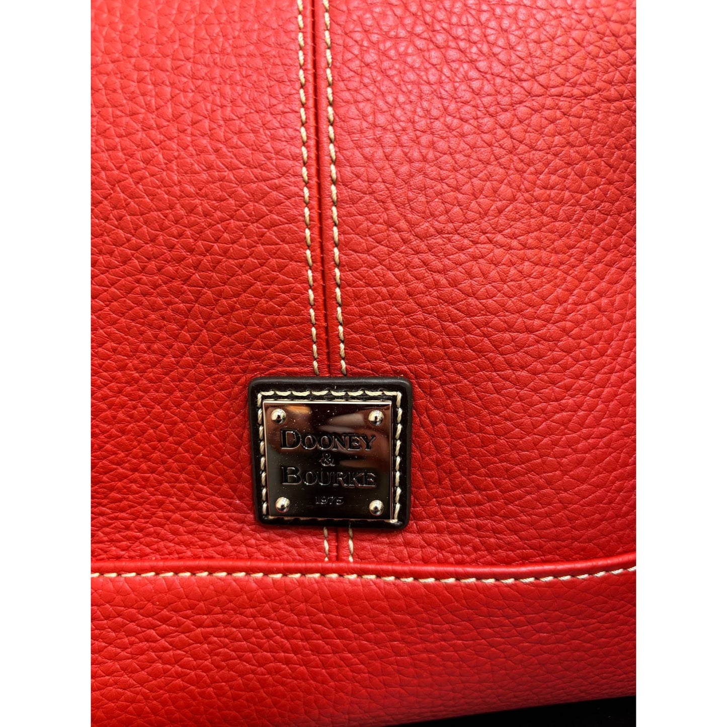 Dooney & Bourke Red Pebble Leather Hobo Shoulder Bag