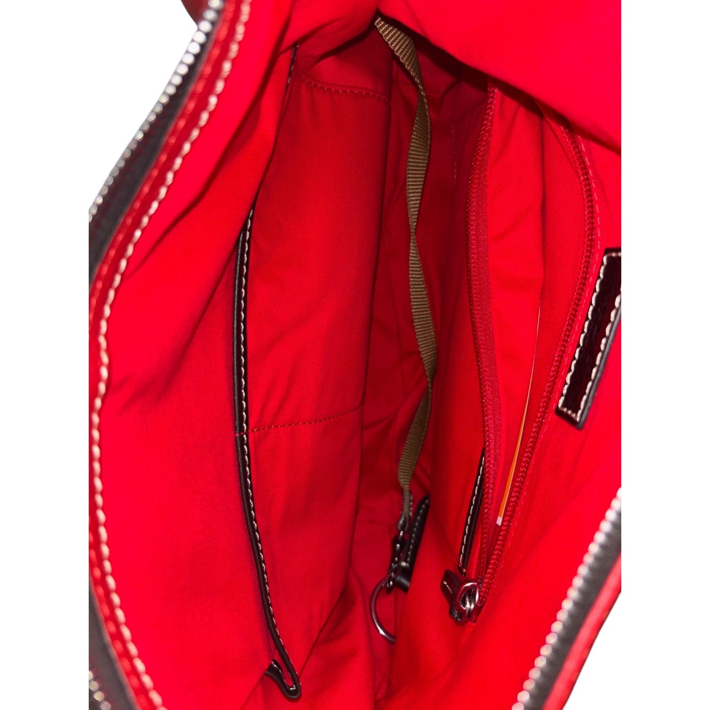 Dooney & Bourke Red Pebble Leather Hobo Shoulder Bag