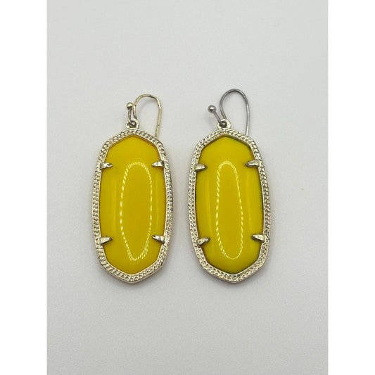 Kendra Scott Elle Drop Earrings Yellow Glass & Gold