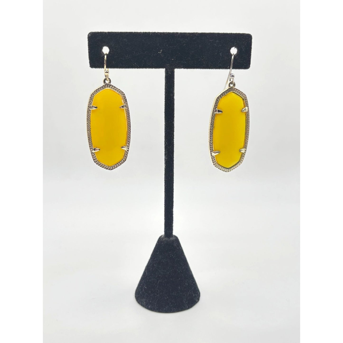 Kendra Scott Elle Drop Earrings Yellow Glass & Gold