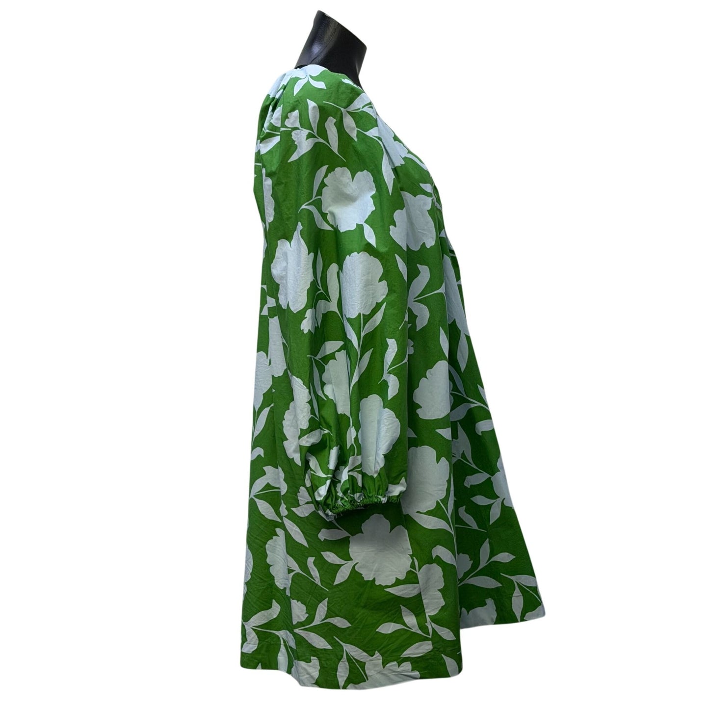 Kate Spade Green & White Floral Print Long-Sleeve Dress XL