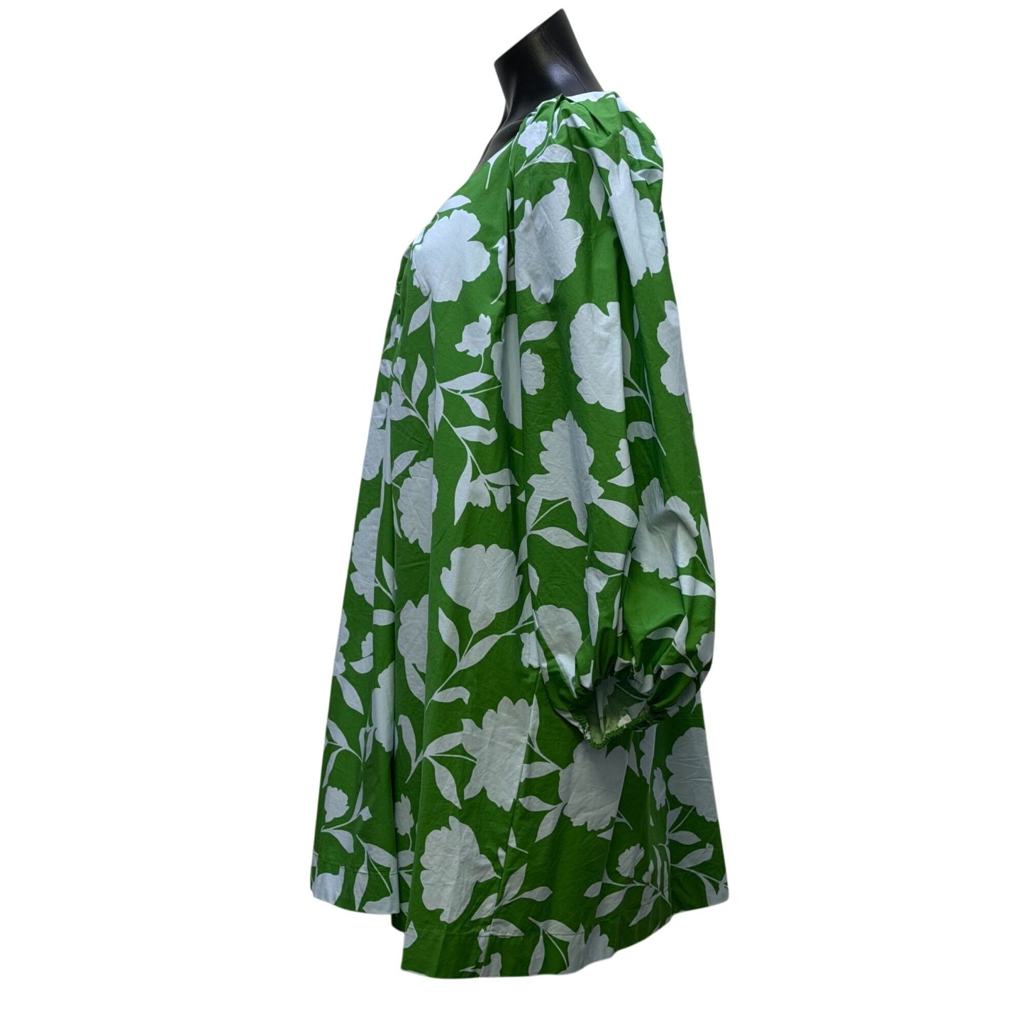 Kate Spade Green & White Floral Print Long-Sleeve Dress XL