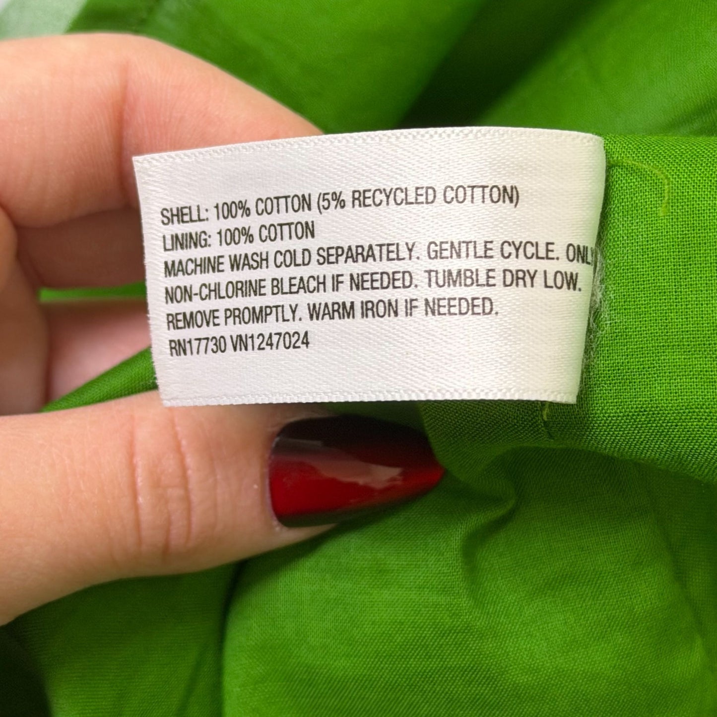 Kate Spade Green & White Floral Print Long-Sleeve Dress XL