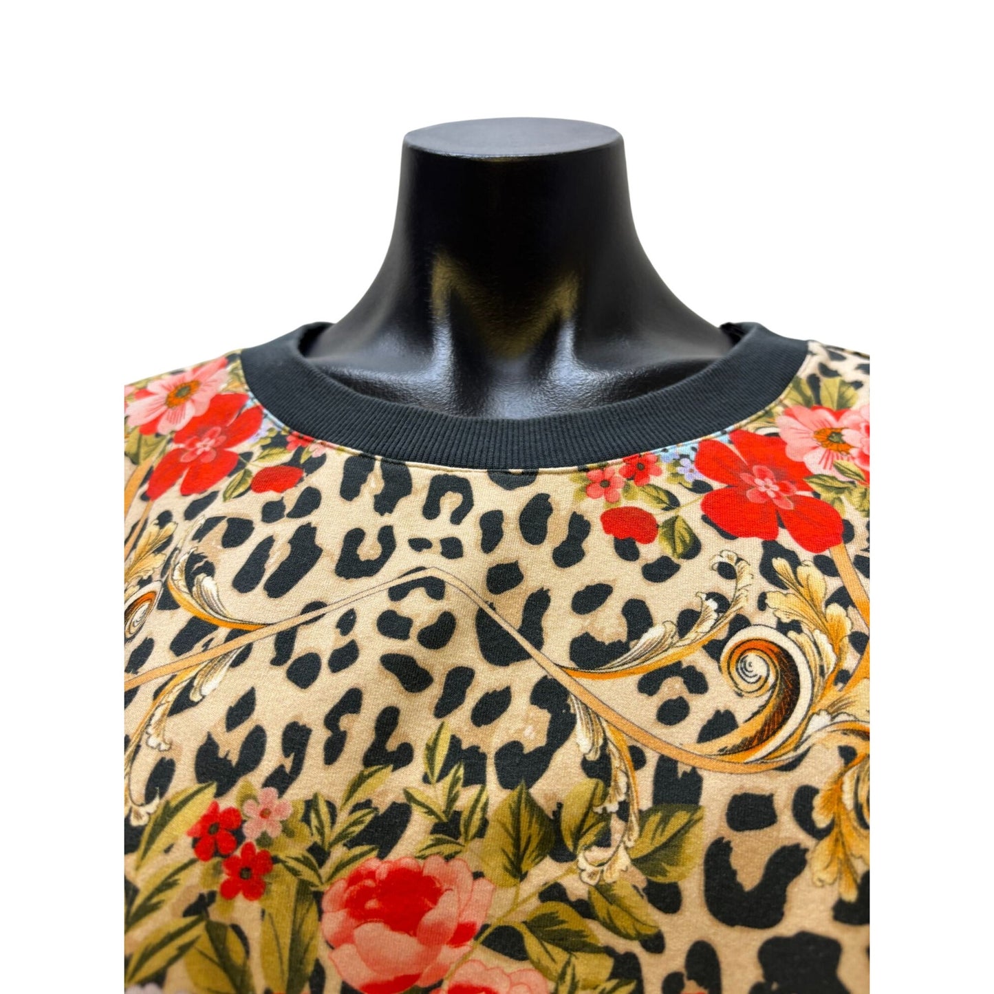 Johnny Was Floral & Leopard Print Pullover Blouse M