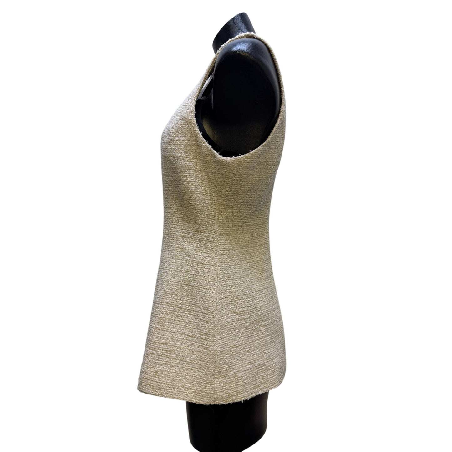 NWT ASTR Off-White Textured Sleeveless Vest With Button Front Size L